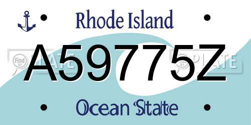 A59775Z Rhode Island License Plate