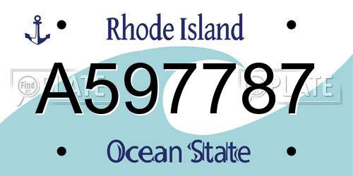 A597787 Rhode Island License Plate