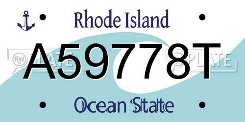 A59778T Rhode Island License Plate