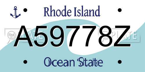 A59778Z Rhode Island License Plate