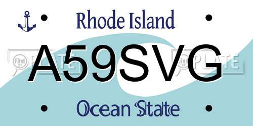 A59SVG Rhode Island License Plate