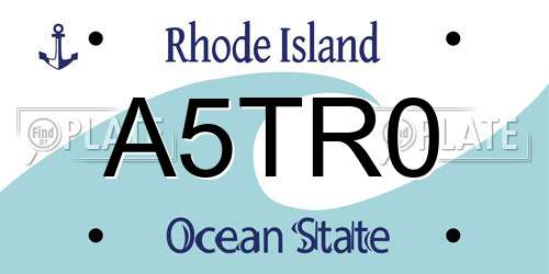 A5TR0 Rhode Island License Plate