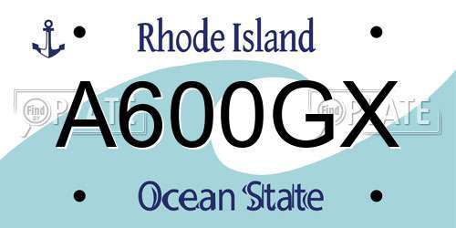A600GX Rhode Island License Plate