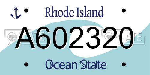 A602320 Rhode Island License Plate