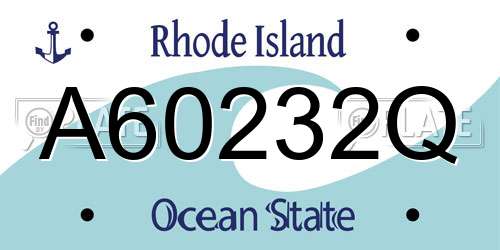 A60232Q Rhode Island License Plate