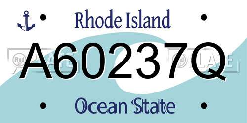 A60237Q Rhode Island License Plate