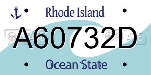 A60732D Rhode Island License Plate