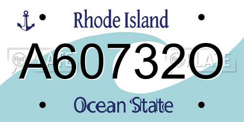 A60732O Rhode Island License Plate
