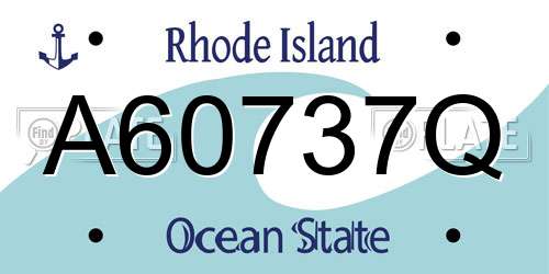 A60737Q Rhode Island License Plate