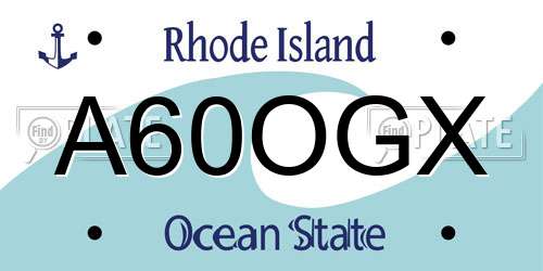 A60OGX Rhode Island License Plate