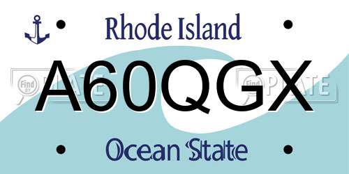A60QGX Rhode Island License Plate