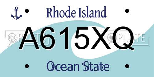 A615XQ Rhode Island License Plate