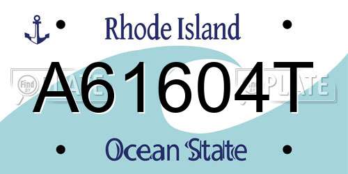 A61604T Rhode Island License Plate