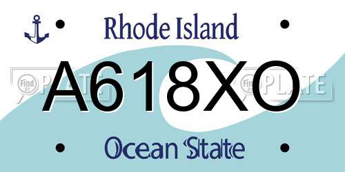 A618XO Rhode Island License Plate