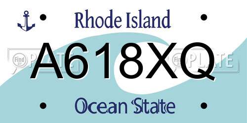 A618XQ Rhode Island License Plate