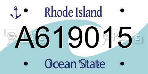 A619015 Rhode Island License Plate