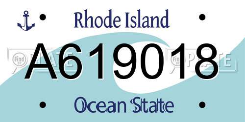 A619018 Rhode Island License Plate