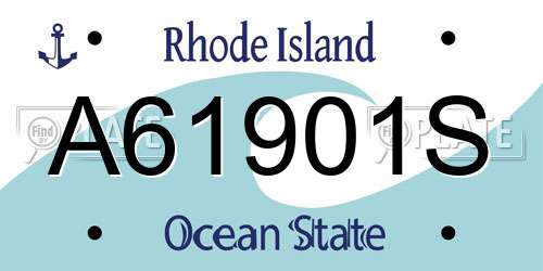 A61901S Rhode Island License Plate