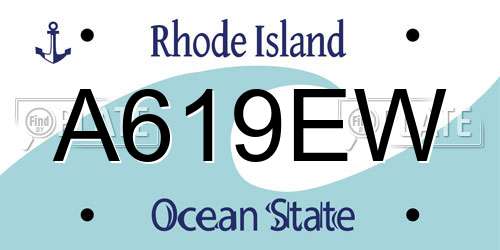 A619EW Rhode Island License Plate