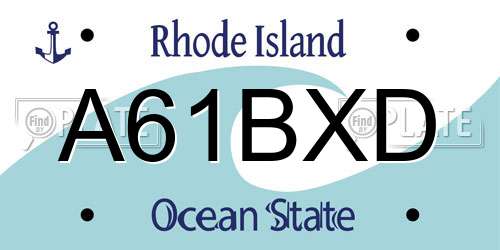 A61BXD Rhode Island License Plate
