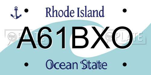 A61BXO Rhode Island License Plate