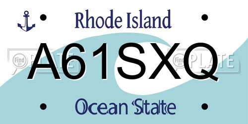 A61SXQ Rhode Island License Plate