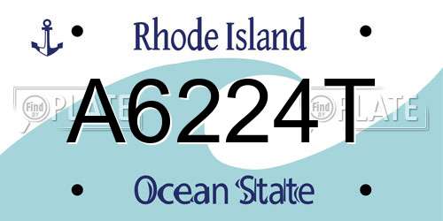 A6224T Rhode Island License Plate