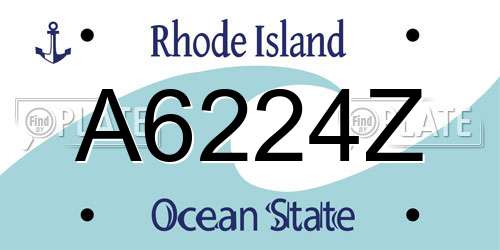 A6224Z Rhode Island License Plate