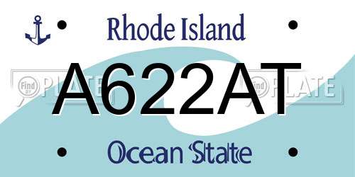A622AT Rhode Island License Plate
