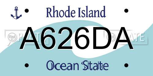 A626DA Rhode Island License Plate