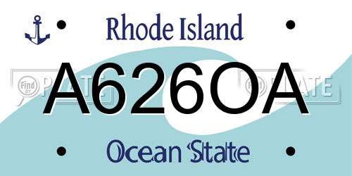 A626OA Rhode Island License Plate