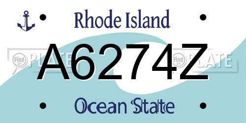 A6274Z Rhode Island License Plate