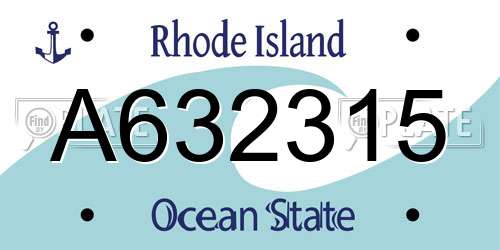 A632315 Rhode Island License Plate