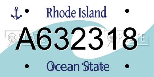 A632318 Rhode Island License Plate