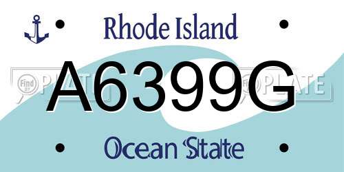 A6399G Rhode Island License Plate