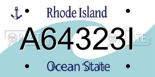 A64323I Rhode Island License Plate