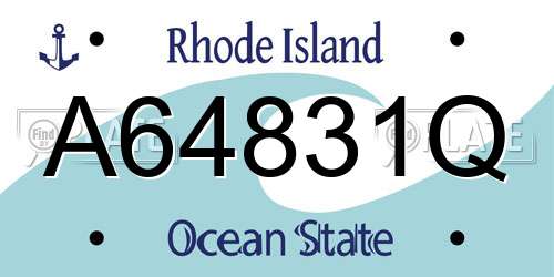A64831Q Rhode Island License Plate
