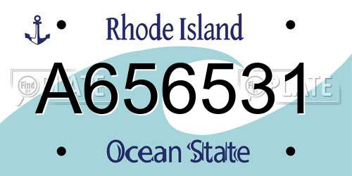 A656531 Rhode Island License Plate