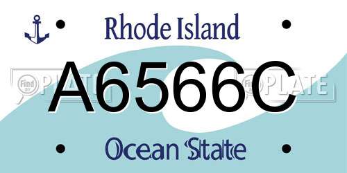 A6566C Rhode Island License Plate