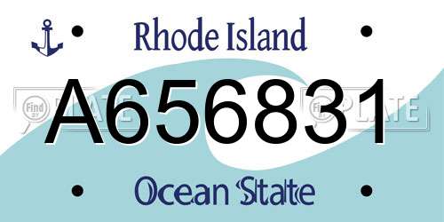 A656831 Rhode Island License Plate