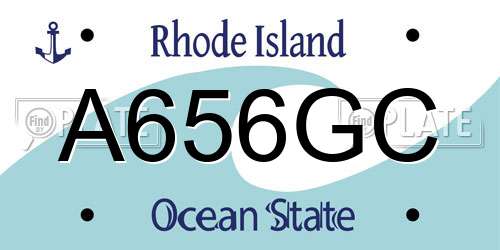 A656GC Rhode Island License Plate