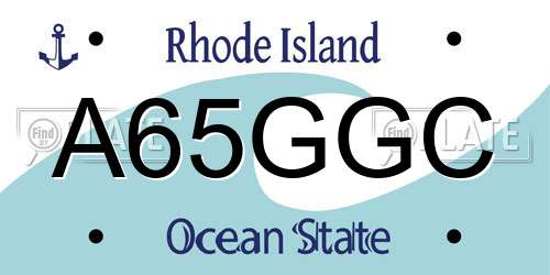 A65GGC Rhode Island License Plate