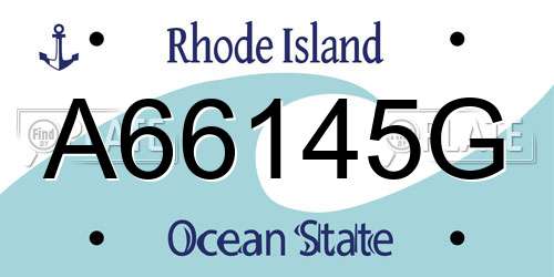 A66145G Rhode Island License Plate