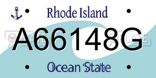 A66148G Rhode Island License Plate