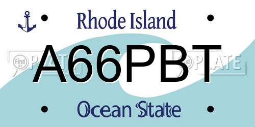 A66PBT Rhode Island License Plate