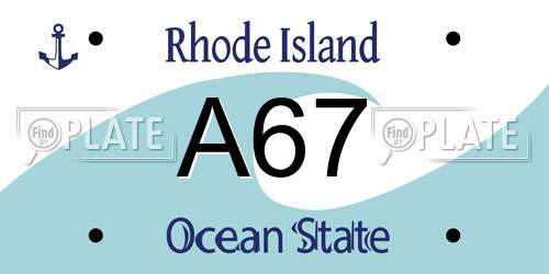 A67 Rhode Island License Plate