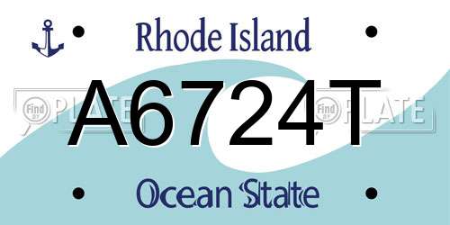 A6724T Rhode Island License Plate