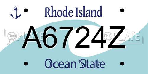 A6724Z Rhode Island License Plate