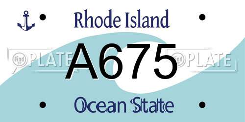 A675 Rhode Island License Plate