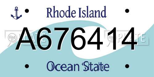 A676414 Rhode Island License Plate